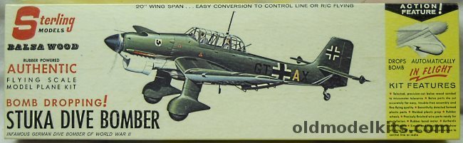 Sterling Ju-87 Stuka Drops Bombs in Flight - 20 inch Wingspan for Free Flight / Control Line / R/C, A6 plastic model kit